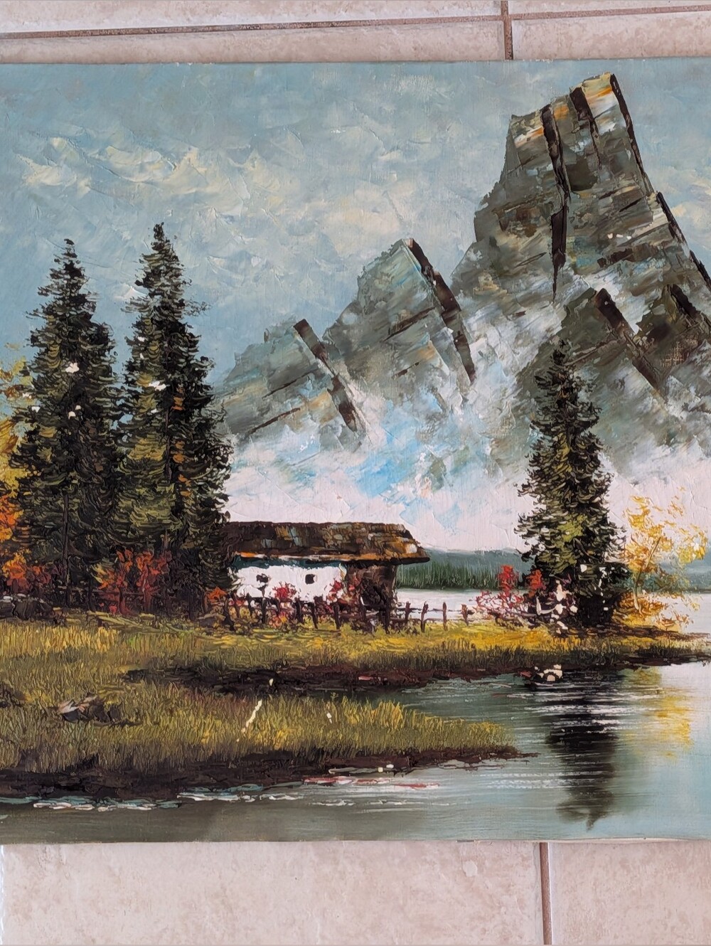 Vintage Rustic Landscape Oil Painting On Canvas